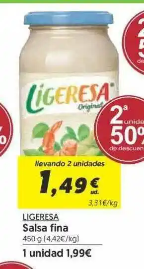 Hiper Usera Ligeresa Salsa Fina 450g oferta