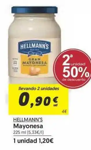 Hiper Usera Hellmann's Mayonesa 225ml oferta