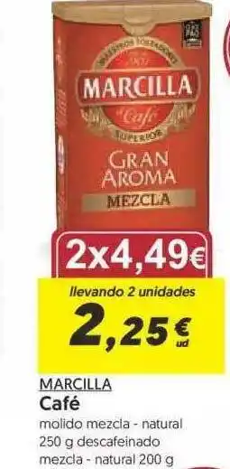 Hiper Usera Marcilla Café 250g oferta