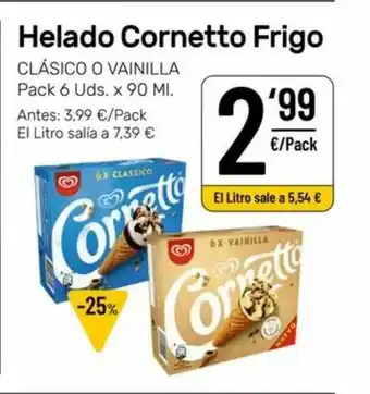 AhorraMas Helado Cornetto Frigo x 90ml oferta
