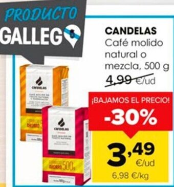 Autoservicios Familia CANDELAS Café molido natural o mezcla, 500 g oferta
