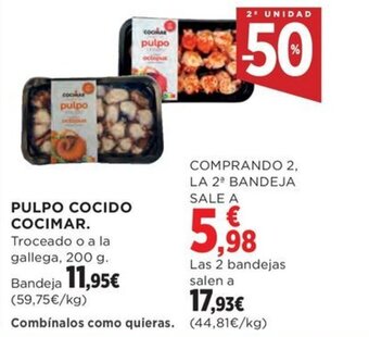 Hipercor PULPO COCIDO COCIMAR oferta