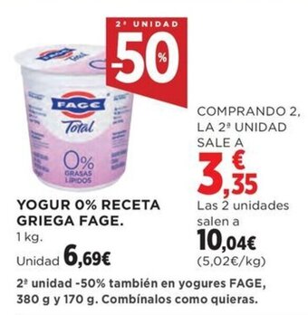 Hipercor YOGUR 0% RECETA GRIEGA FAGE oferta