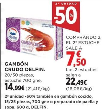 Hipercor GAMBÓN CRUDO DELFIN oferta