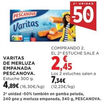 Hipercor VARITAS DE MERLUZA EMPANADA PESCANOVA oferta