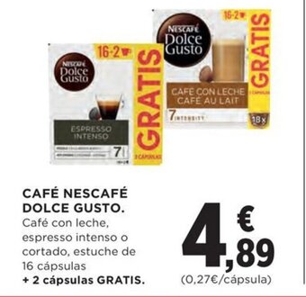 Hipercor CAFÉ NESCAFÉ DOLCE GUSTO oferta