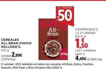 Hipercor CEREALES ALL BRAN CHOCO KELLOGG'S. oferta