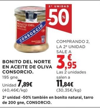 Hipercor BONITO DEL NORTE EN ACEITE DE OLIVA CONSORCIO. oferta