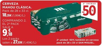Hipercor CERVEZA MAHOU CLÁSICA. oferta