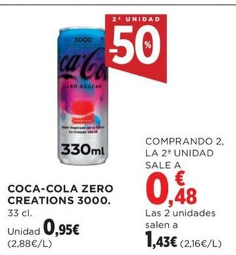 Hipercor COCA-COLA ZERO CREATIONS 3000. oferta
