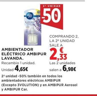 Hipercor AMBIENTADOR ELÉCTRICO AMBIPUR LAVANDA oferta