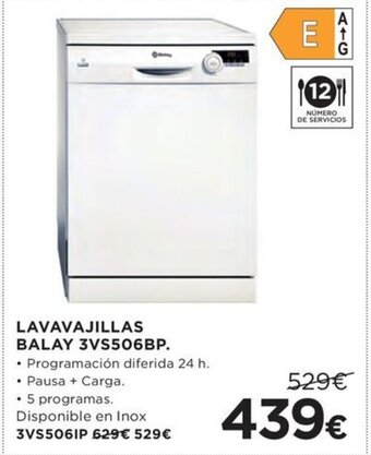 Hipercor LAVAVAJILLAS BALAY 3VS506BP. oferta