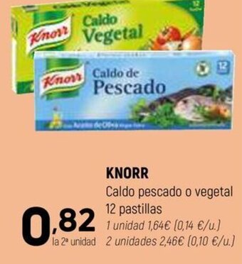 Coviran KNORR Caldo pescado o vegetal 12 pastillas oferta