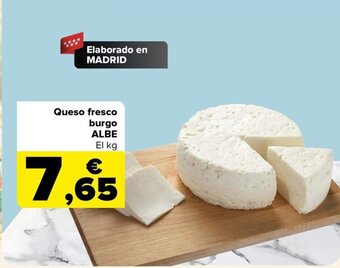 Carrefour Queso fresco burgo ALBE El kg oferta