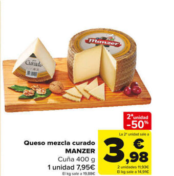 Carrefour Queso mezcla curado MANZER oferta