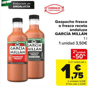 Carrefour Gazpacho fresco o fresco receta andaluza GARCÍA MILLÁN oferta