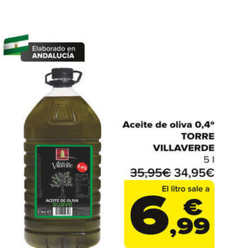 Carrefour Aceite de oliva 0,4º TORRE VILLAVERDE oferta