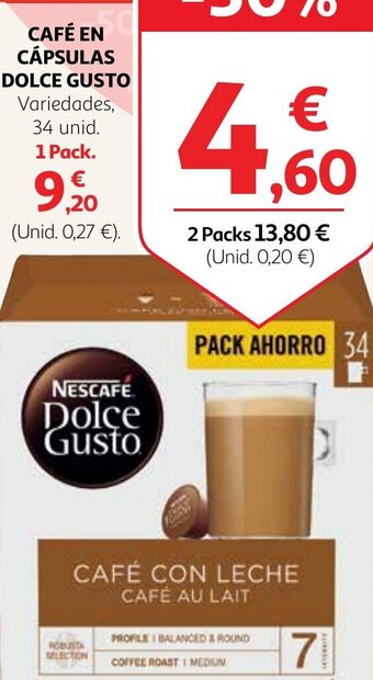 Alcampo CAFÉ EN CÁPSULAS DOLCE GUSTO oferta