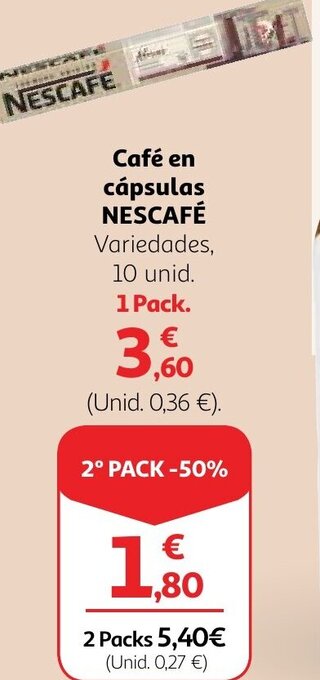 Alcampo Café en cápsulas NESCAFÉ oferta