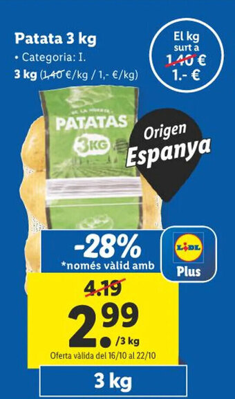 Lidl Patata 3 kg • Categoria: I. oferta