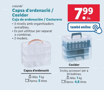 Lidl Capsa d'ordenació / Cosidor Caja de ordenación / Costurero oferta