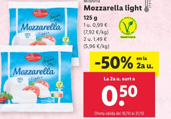Lidl Mozzarella light oferta