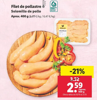 Lidl Filet de pollastre Solomillo de pollo oferta