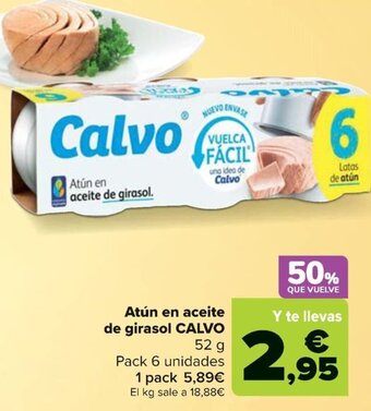 Carrefour Atún en aceite de girasol CALVO oferta