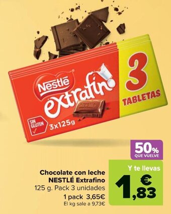 Carrefour Chocolate con leche NESTLÉ Extrafino oferta