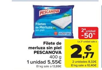 Carrefour Filete de merluza sin piel PESCANOVA oferta