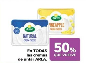 Carrefour EN TODAS las cremas de untar ARLA. oferta