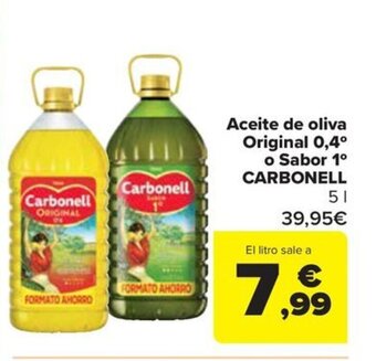 Carrefour Aceite de oliva Original 0,4° o Sabor 1° CARBONELL oferta
