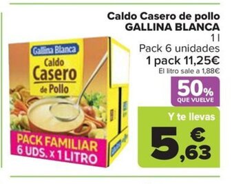 Carrefour Caldo Casero de pollo GALLINA BLANCA 11 Pack 6 unidades oferta