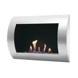 Chimenea de etanol mural con panel frontal curvado
