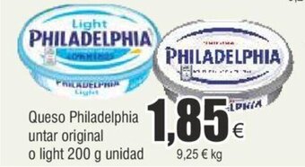 Queso Philadelphia untar original o light 200 g unidad