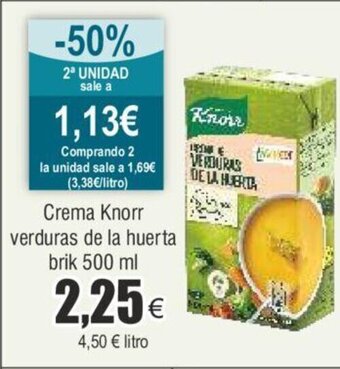 FROIZ Crema Knorr verduras de la huerta brik 500 ml oferta