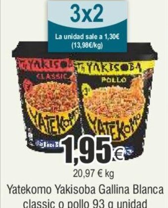 FROIZ Yatekomo Yakisoba Gallina Blanca classic o pollo 93 g unidad oferta