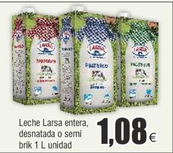 FROIZ Leche Larsa entera, desnatada o semi brik 1 L unidad oferta