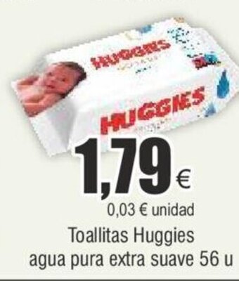 FROIZ Toallitas Huggies agua pura extra suave 56 u oferta