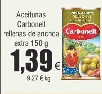 FROIZ Aceitunas Carbonell rellenas de anchoa extra 150 g oferta
