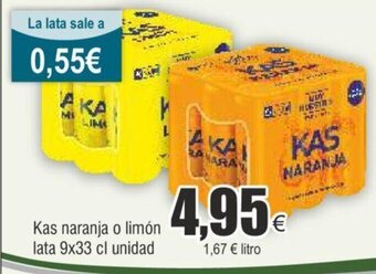 FROIZ Kas naranja o limón lata 9x33 cl unidad oferta