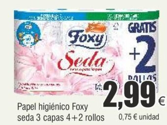 FROIZ Papel higiénico Foxy seda 3 capas 4+2 rollos oferta