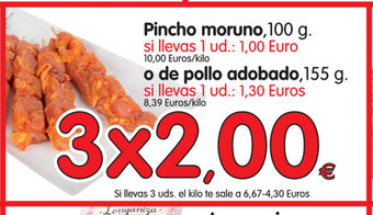 Alimerka Pincho moruno 100g o de pollo adobado 155g oferta