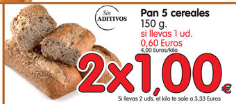 Alimerka Pan 5 cereales 150g oferta