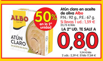 Alimerka Albo Atún claro en aceite de oliva oferta