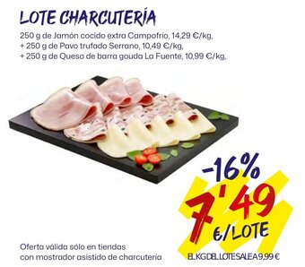 AhorraMas LOTE CHARCUTERÍA oferta