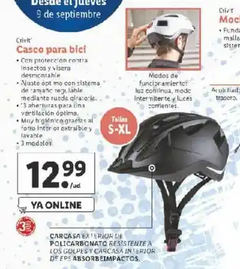 Lidl Crivit Casco para bici oferta