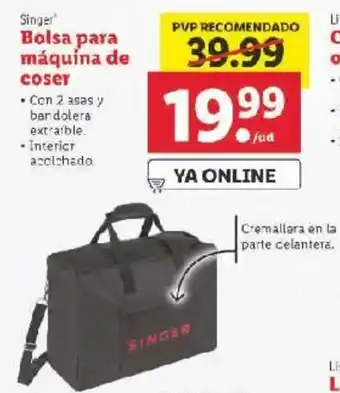 Lidl Singer Bolsa para máquina de coser oferta