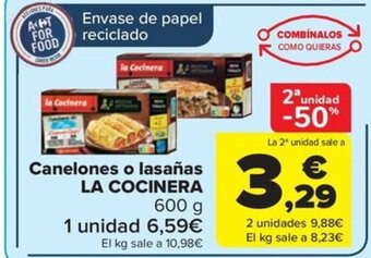 Carrefour Market Canelones o lasañas LA COCINERA oferta