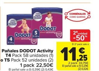 Carrefour Market Pañales DODOT Activity T4 oferta